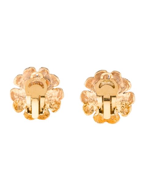 chanel camellia ring gold|Chanel camellia flower earrings.